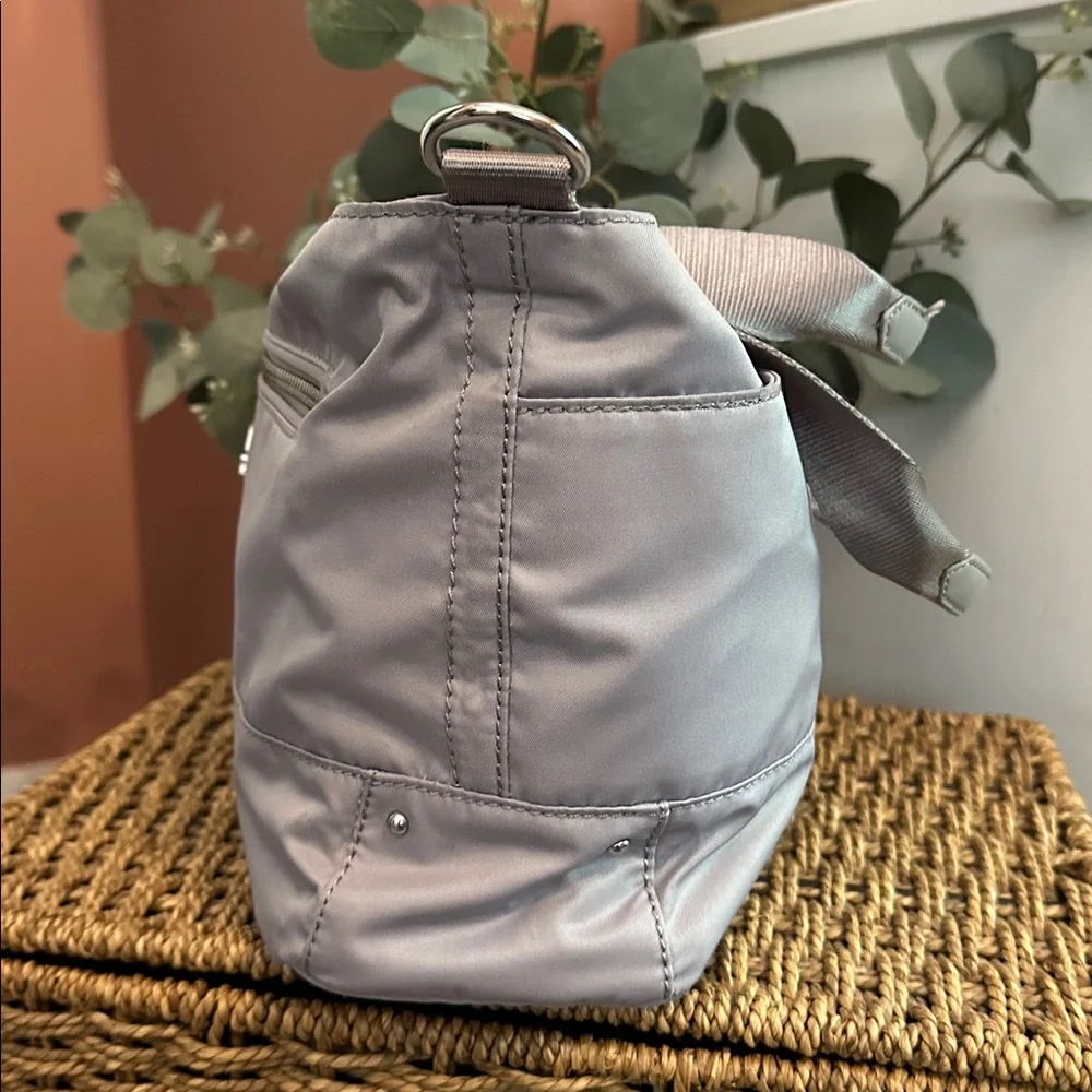 Kipling Adelina Silver light grey pockets multicolor nylon Tote satchel Bag